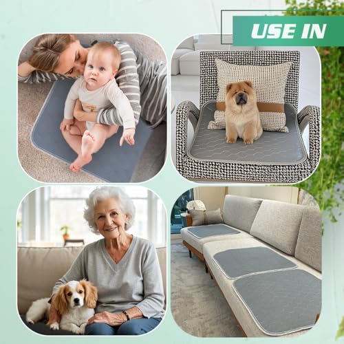 Alèse de lit imperméable et lavable 89x152 cm - Grand protège-matelas réutilisable gris - 8