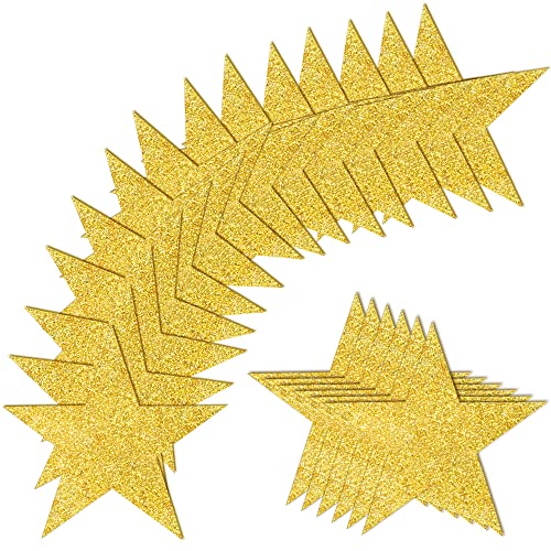 100 PCS Glitter Gold Five Star...