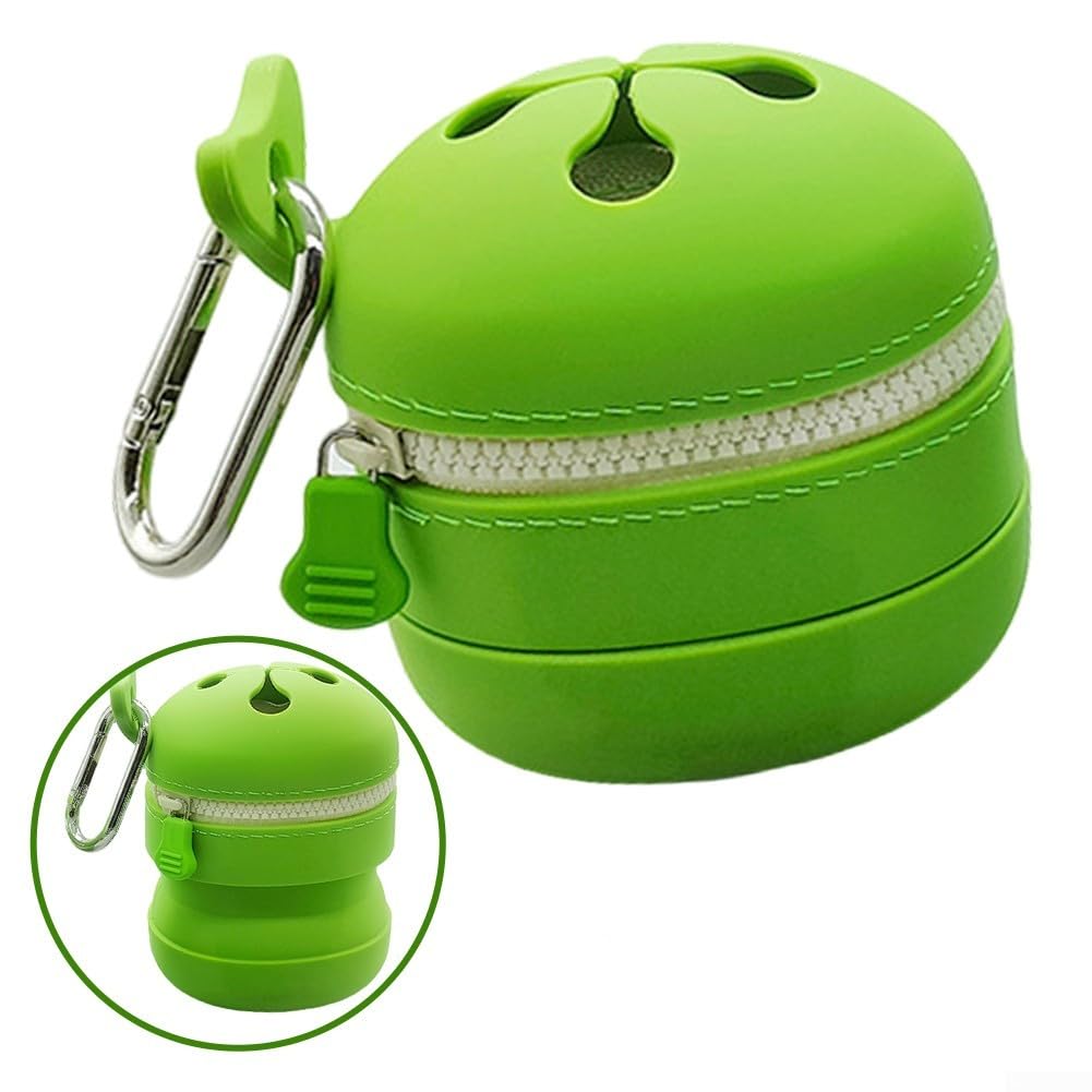 Yuanpgky Boîte de rangement pour accessoires de pêche à la mouche, organiseur pliable en silicone pour leurres, appâts, lignes et équipements, étanche, réutilisable, avec crochet de ceinture, vert