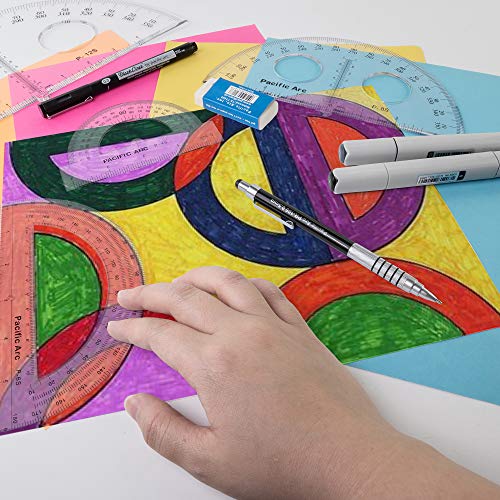 Pacific Arc's 8 Inch Plastic Protractor Clear Ruler - Thumbnail 6