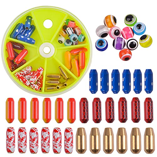 45Pcs Fishing Sinker Weights Brass Fishing Spinner Lure Bodies Spinnerbait Diy Making With Fishing Beads Inline Spinner Bait For Taxes Rigs #TOP15