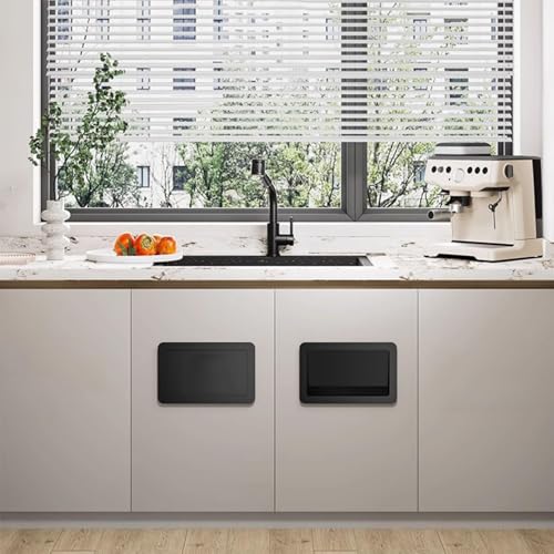 304 Stainless Steel Commercial Trash Can Cover, Easy Push Lid, Square Built-in Garbage Bin, Kitchen Countertop Trash Cover, Side Mount Chute Lid, Stylish & Durable