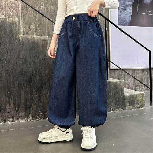 Tween Girls Denim Harem Pants Elastic Waist Baggy Jeans High Waisted Wide Leg Denim Pants for Girls Pull On Jogger Jeans3