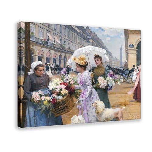 Toile The Flower Market Louis De Schryver cadre suspendre déco salon Rivoli Street