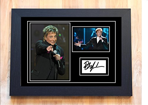 Autographe de Barry Manilow sur superbe impression encadrée premium