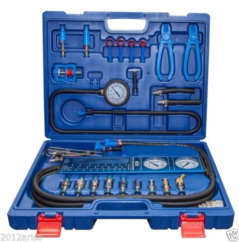 Aluminium Fuel System Analyzer Pressure Flow Intake Vacuum Test Tester with Vacuum Gauge and Backpressure Gauge