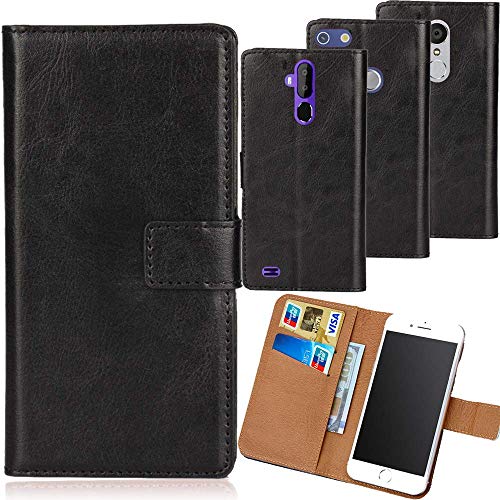 Dingshengk Schwarz Premium PU Leder Tasche Schutz Hülle Handy Hülle Wallet Cover Etui Ledertasche Für Doro PhoneEasy 508 1.8