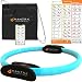 Pilates Ring Magic Fitness Circle - Exercise Resistance Equipment For Toning & Sculpting Inner & Outer Thighs-Improve Core Power Strength, Flexibility & Posture-Workout Poster & Bag (Black / Orange)