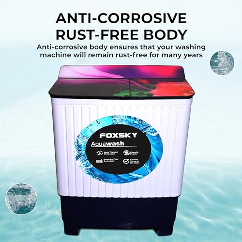 Image of Foxsky 8.5 kg Semi-Automatic Top Load Washing Machine Appliance (Aqua Wash)
