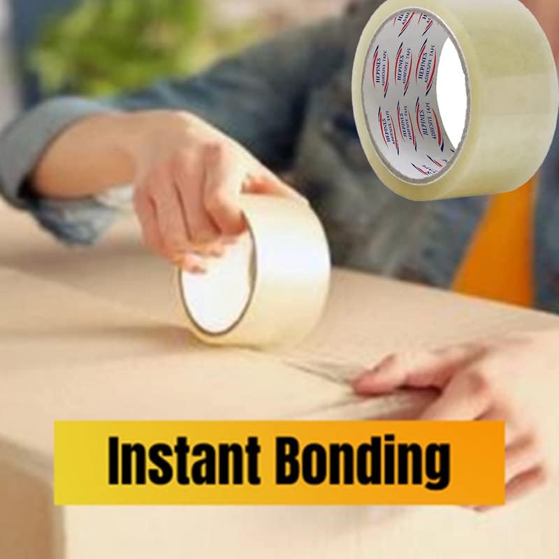 Image of Transparent Cello Tape 2 Inch Multipurpose Clear Tape For Home And Office Use, Decorating And Diy Industrial Packaging Tape Box Packing 100 Meter Pack of 3