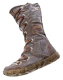  TMA Leder Stiefel Damen Winter Schuhe gefüttert Braun Kniehohe Damenstiefel used look Gr. 36
