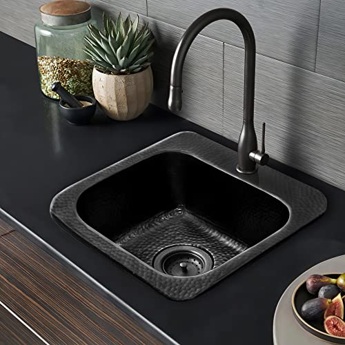Monarch Abode 19192 Matte Black Hand Hammered Baxter Bar Prep Sink (15 Inches) #TOP1