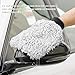 JNXIJ 2 PCS Car Wash Mitts, 8×10 Inches Lint-Free & Scratch-Free Microfiber Cleaning Gloves, Ultra Absorbent Washing Glove Detailing Wash Mitt for Sedan Truck SUV, Car Accessories (Gray)