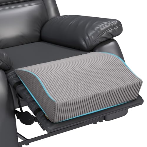 idee-home Recliner Leg Rest Cushion Recliner Footrest Extender Pillow with Removable Corduroy Cover Multi Purpose Ergonomic Foot Pillow Back & Lumbar Support Cushion for Bed Sofa Couch Grey