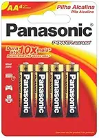Panasonic Pilha Alcalina Pequena Aa Com 4 Lr6Xab/4B192 Pacote De 4