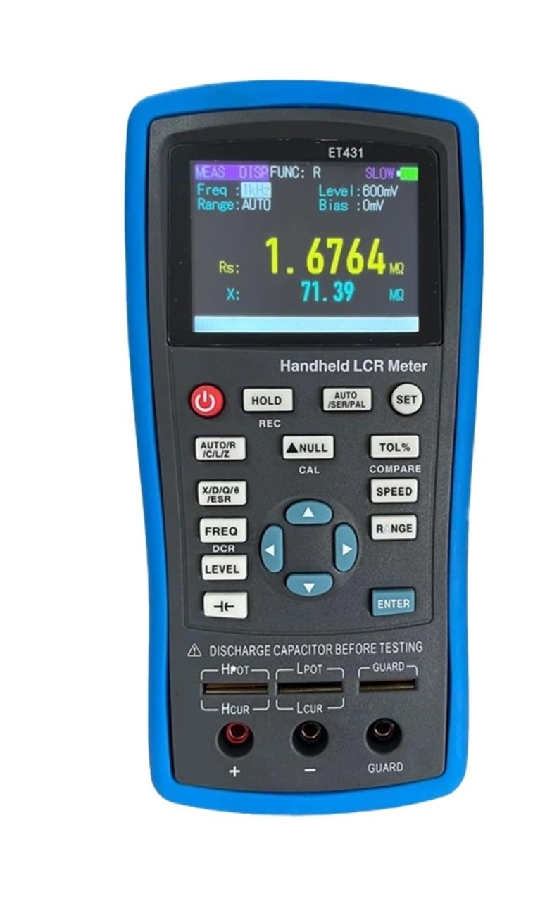 Multimetr cyfrowy, Profesjonalny miernik LCR 2,8” TFT ręczny cyfrowy mostek LCR pojemność indukcyjność rezystancja częstotliwość tester 100Hz~10kHZ Wszechstronne możliwości pomiarowe(ET431)