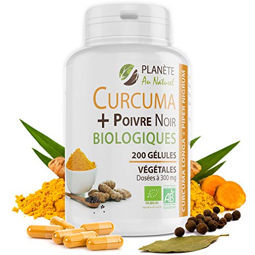 Planète au Naturel Curcuma et Poivre Noir 300mg - 200 gélules