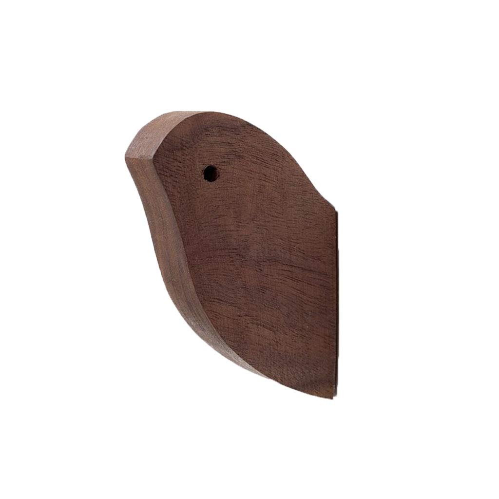 DXTFDHB 2 Pack of Wall Hooks, Bird Hook, Heavy Duty Wood Hooks, Hand Towel Hook, for Robe, Coat, Towel, Keys, Bags(Black walnut)