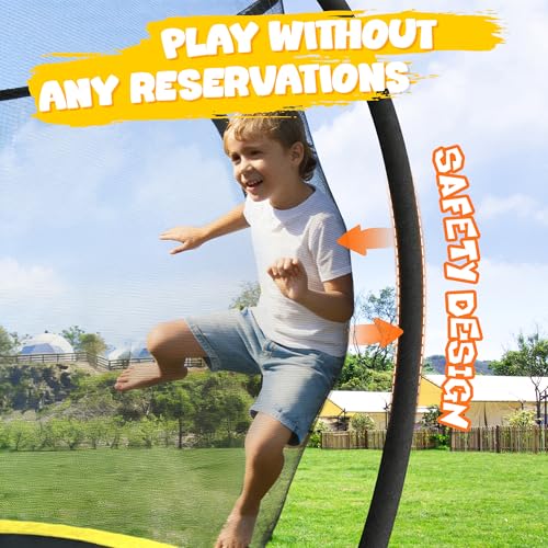 Image of JELENS Trampoline 8FT 10FT 12FT 14FT 15FT 16FT, Recreational Trampolines with Enclosure Net, Outdoor Anti-Rust Trampolines for Kids and Adults, ASTM Approved