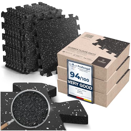 Esterilla Fitness Puzzle para Suelos de Gimnasio | Set de Protección Goma Espuma Losas Caucho para Máquinas de Deporte, Alfombrilla Protector Expandible Tatami Tapiz Alfombra Pesas Gym - Lote de 3