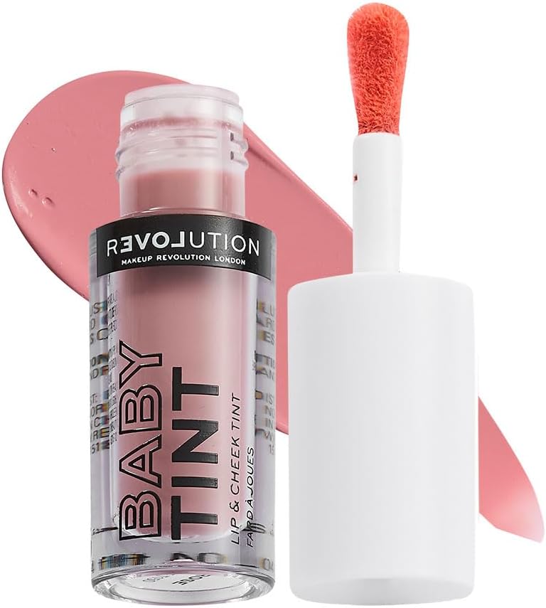 Relove by Revolution Baby Tint Lip & Cheek Tint- Rose Brown Pink | 2-in-1 Lightweight Blush & Lip Color | Long-Lasting, Dewy Finish | Buildable Pigment for Natural Glow | Travel-Friendly Makeup Essential