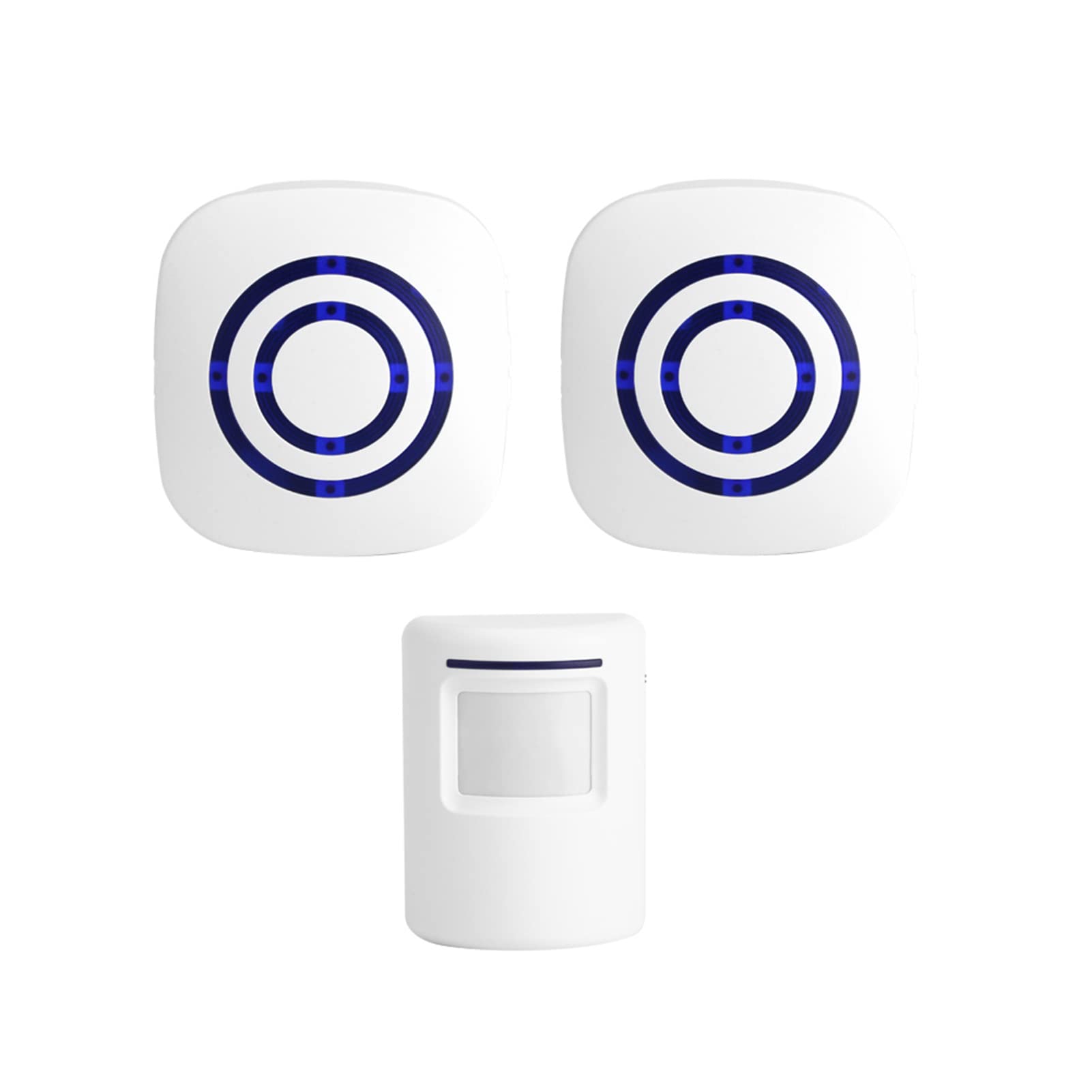 Timbrelámbrico con Sensor Deovimiento Ador Puerta Tienda Sensor Infrarrojo Inalámbrico Detector de Movimiento Alarma de Timbre de Puerta de Entrada con 1 Transmisor y 2