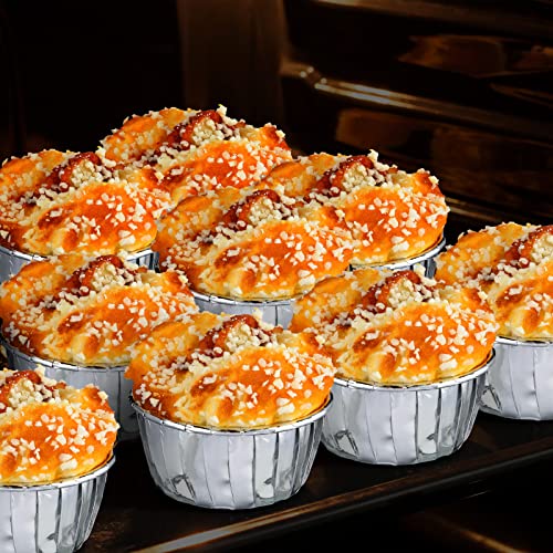 Image of 300 Pack Cupcake Cups Disposable Foil Muffin Liners, Silver