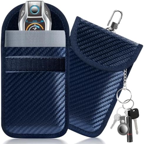 Faraday Pouch for car Keys,2 Pack Faraday Bag | Car Key Signal Blocking Pouch | Keyless Entry Car Keys Case | RFID Blocker Bag for Car Security | Anti-Theft Remote Entry Keyless Protect