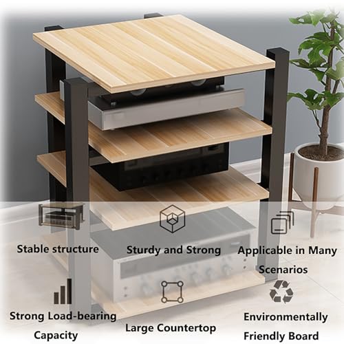 Meuble multimédia AV Noir et Marron 70x55x90 cm, Support Audio stéréo et Console de Jeux