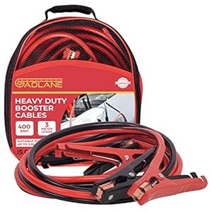 GADLANE 3 Meters Heavy Duty Jump Leads – 400 Amp Battery Booster Jumper Cables Colour Coded Clamps For Petrol Diesel…