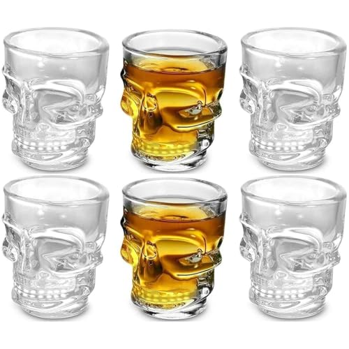 Image of bellemax Classy Shot Glass for Espressos, Spirits & Liquors,Whiskey, Vodka Shot, Tequila Shot, Wine Tasting, Cocktail Pour, Bar Accessory & Home Decor Parties Glasses Set of 6 (BR-02)