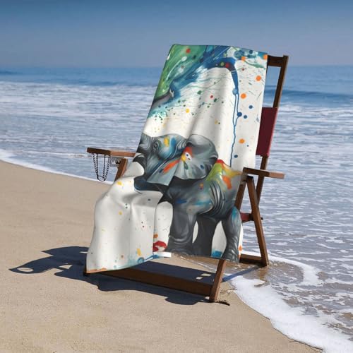 Serviette de bain éléphant coloré microfibre ultra douce séchage rapide - 7