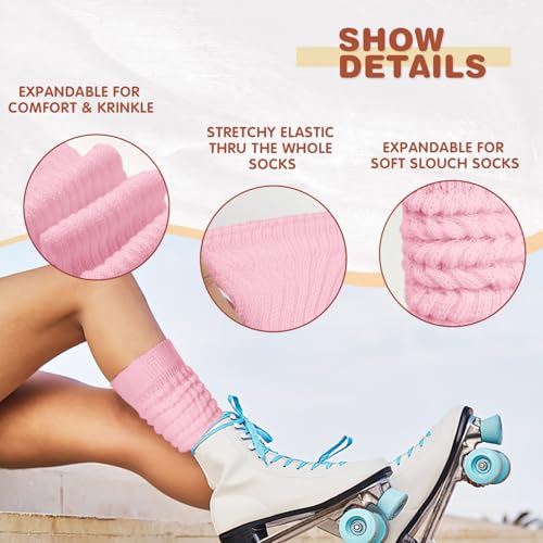 Image of Buauty Slouch Socks for Women, Soft Extra Long Chunky Scrunch Knee High Sock Winter Knit Slouchy Socks Leg Warmmers