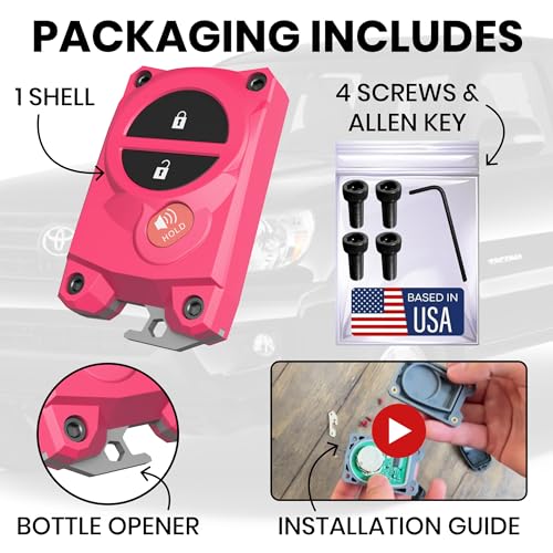 Image of for Toyota Key Fob Cover with Built-in Bottle Opener - Rugged Protective Shell for Tundra (2007-2017) & Tacoma (2005-2015) - Enhanced Grip & Durability - Key Fob Replacement Shell - Custom Colors