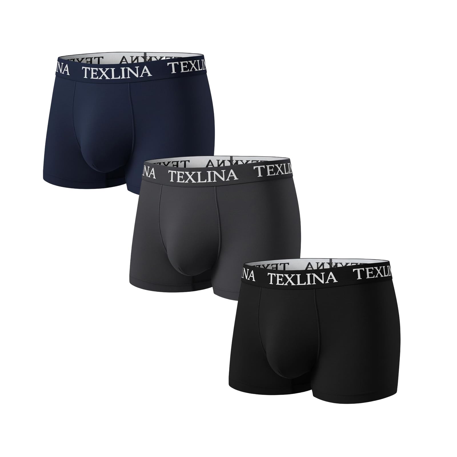 Mens Cotton Boxer Briefs 95 Cotton 5 Spandex Soft Breathable Stretch Trunk Underwear M-3XL 3 Pack