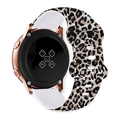 Bands Compatible with Samsung Galaxy Watch 4 Band 40mm 44mm/Galaxy Watch 4 Classic Bands 42mm 46mm/Galaxy Watch Active 2 Band 40mm 44mm,20mm Strap Soft Silicone Sport Bands Replacement (Leopard Print) Bands Compatible with Samsung Galaxy Watch 4 Band 40mm 44mm/Galaxy Watch 4 Classic Bands 42mm 46mm/Galaxy Watch Active 2 Band 40mm 44mm,20mm Strap Soft Silicone Sport Bands Replacement (Leopard Print)