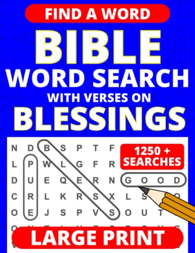Large Print Bible Word Search – With Verses On Blessings (Large Print Bible Word Searches)