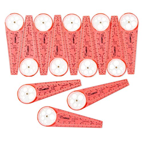 Hand2Mind Safe-T Math Compass, 10 In. Orange Compass, Compass For Geometry, Compass Drawing Tool, Dysgraphia Tools For Kids, Circle Drawing Tool, Compass Set, Math Classroom Supplies (Set Of 12) #TOP6