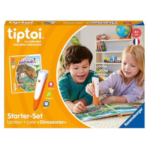 Ravensburger - tiptoi® - Starter Set - Lecteur + Livre 'Je découvre Les Dinosaures' - Jeu éducatif électronique, sans écran - Dès 4 Ans - Version...