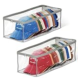 KIMBORA All Clear Hat Storage Bag for Baseball Caps, 2 Packs Hold up to 24 Caps Baseball Hat Organizer for Closet, Foldable Snapback Container, Grey