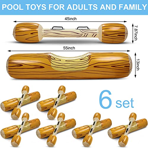 Junkin 12 Pcs Inflatable Raft Log Pool Raft Pool Games For Adults Teens, Inflatable Pool Floats Pool Toys For Family Fighting Toys Party Favors Water Sports Lake Swimming Joust Game #TOP1