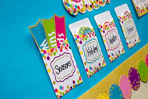 Image of Teacher Created Resources Confetti Library Pockets - Multi-Pack (TCR2736)