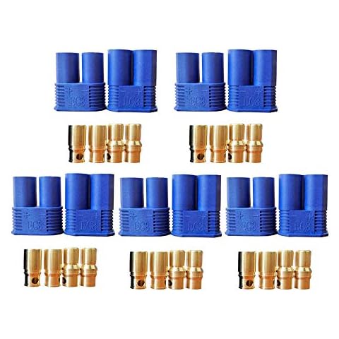 FLY RC 5 Pairs EC8 Banana Plug Connectors Female Male 8.0mm Gold Bullet Connector for RC ESC LIPO Battery Device Electric Motor Cover
