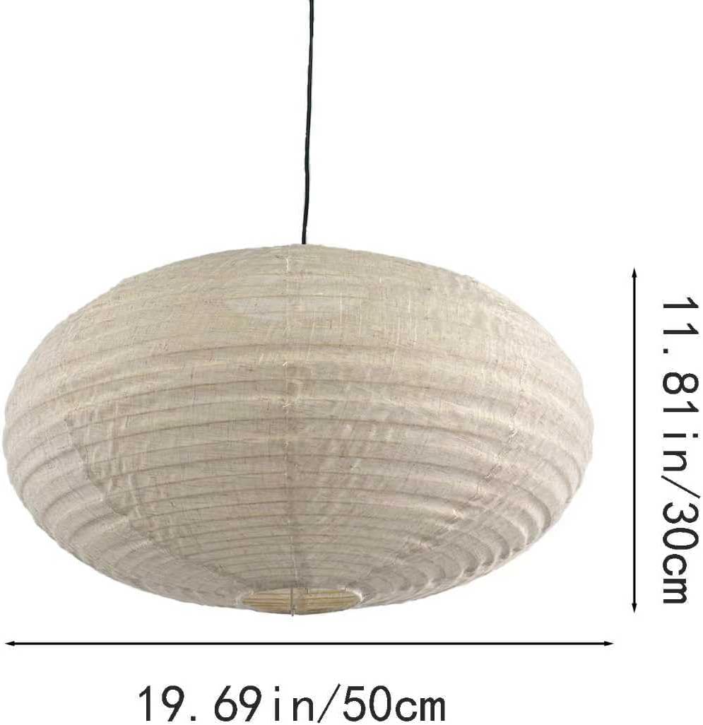 19.69(50cm) Oval Fabric lampshade,Burlap Lamp Handmade Linen Pendant Light Shade for minimalist,Home decoration: Bedroom, Study, Living Room, Weddings and Birthday Parties