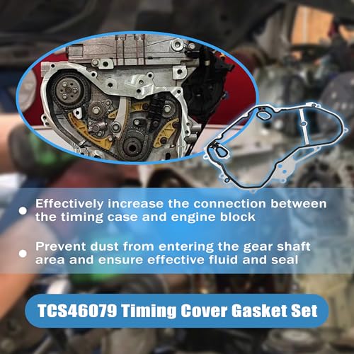 Image of PartsFlow TCS46079 Timing Cover Gasket Set, Timing Chain Gasket for Chevy Cobalt Equinox HHR Malibu for GMC Terrain for Buick Regal LaCrosse 2.0L /2.2L /2.4L Replace# 12637040