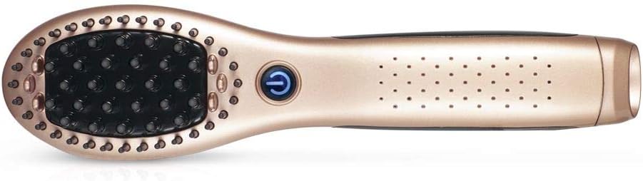 SAINT ALGUE Demeliss Liberty - Professional Wireless Smoothing Brush in Ceramics, Ideal for Travel and for All Hair Types, 200 ° Temperature, Rechargeable with USB Cable - Gold / Black