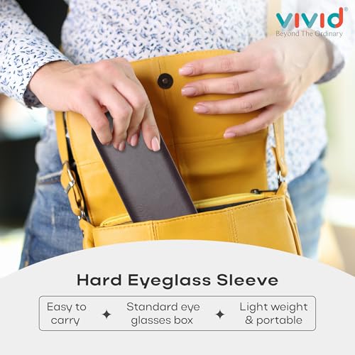 Image of VIVID Vision Unisex Adult Eyewear Specs Case Cover | Screw Driver | Free Cloth | Protect Eye Glasses | Chashma Dibbi | Spectacle Box | HINGE-SPRING | Metal | 3 IN 1