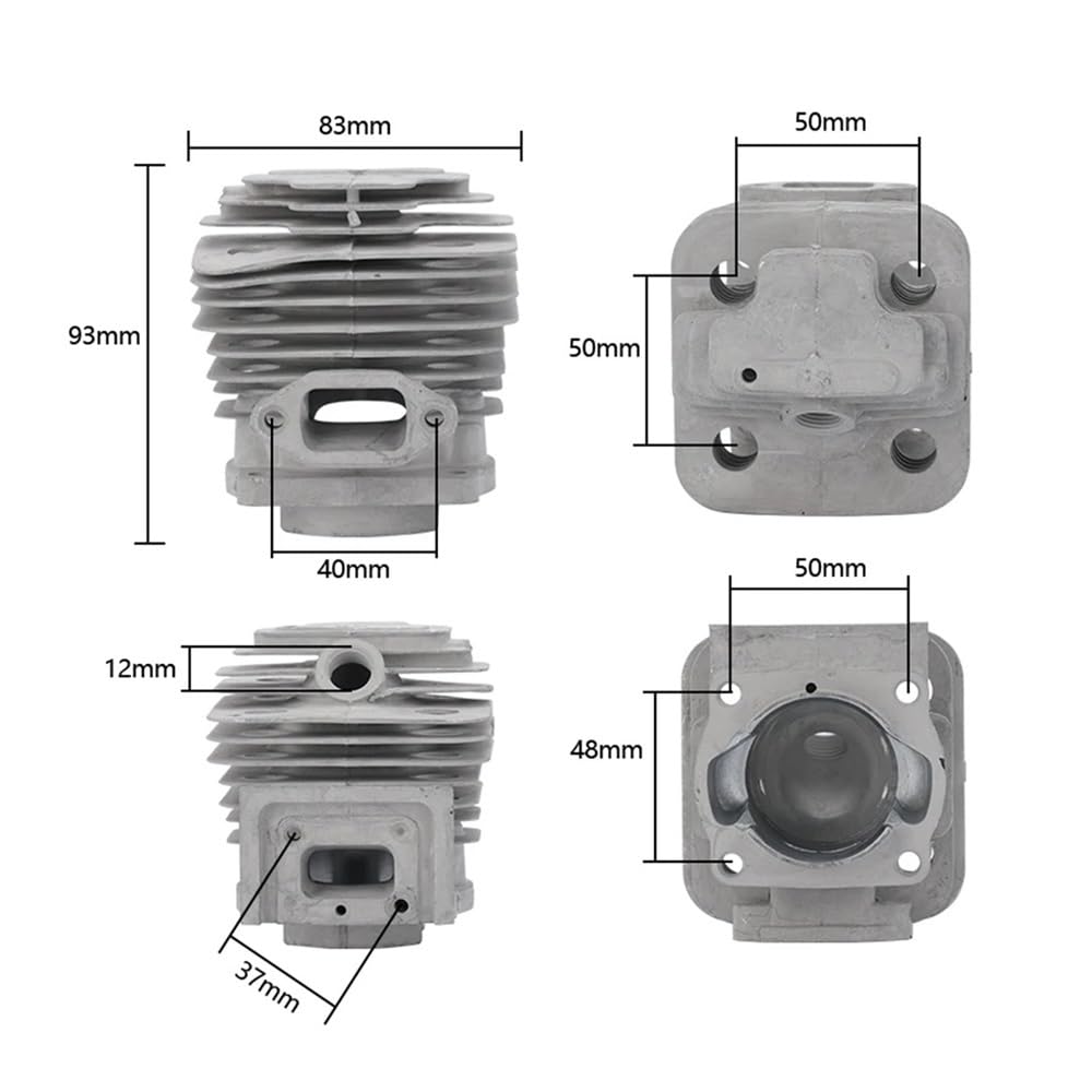 Kit de pistón de Cilindro de 44mm Apto for cortacésped 44-5, desbrozadora, Piezas de Motor de Gasolina, Juego de Juntas de Anillo de pistón de Cilindro