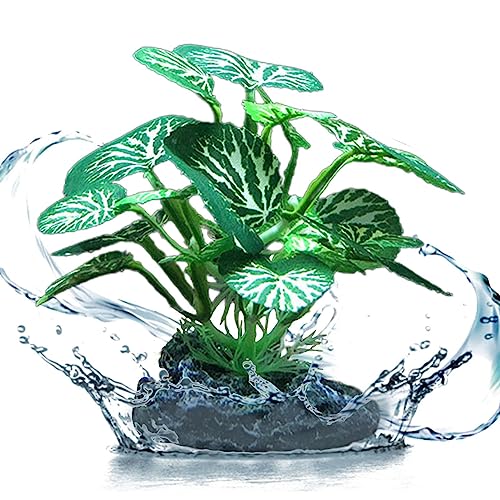 Ximan - Falsas de acuario - Adornos verdes - Decoraciones tanque verde simulación hoja cerámica decoración agua Adornos de acuario