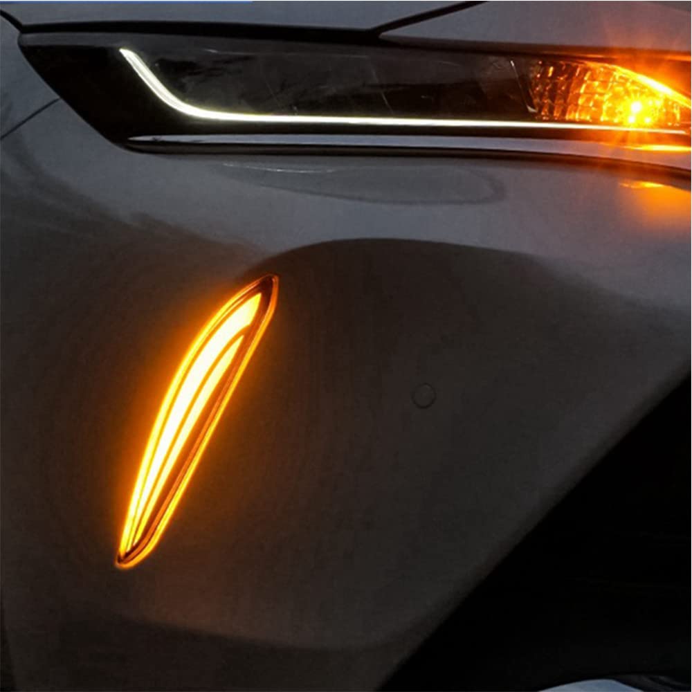 Riloer 1x Luci di marcia diurna DRL Luce bianca compatibile con T0Y0TA Venza Harrier 2021-2022, Sequenziale Scorrimento Anteriore Guida Ambra Foglight Segnale di direzione Luce notturna blu